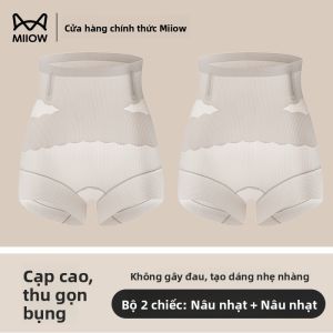 Quần lót MiiOW cho nữ làm bằng vải co giãn nâng đỡ bụng sau sinh cạp cao