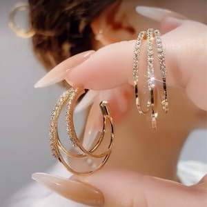 (Bebas beli 2 dapat bonus) H-Girl888 COD A157 Anting ring 3 cakep titanium wanita Korea original