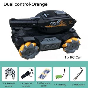 LUNANOV Hand Gesture 2.4G RC 4WD Water Bomb Tank RC Toy Shooting Competitive Control Remote