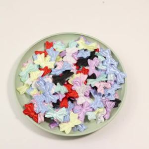 50pcs/lot Fabric Sponge Bow Patches Colorful Bowknot Appliques For DIY Crafts Clothes Wedding Party Decoration Accessories