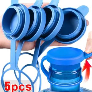 Feelife 5/1Pc Replacement Water Jug Lids Silicone Non-Spill Water Bottle Cap Leak Proof Drinking Bucket Sealed Cover Kitchen Accessories