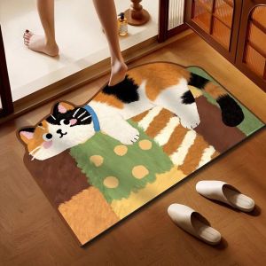 Thảm Lót Sàn Phòng Tắm VIKAMA Phong Cách Hiện Đại Dopamine Họa Tiết Động Vật Thảm Polyester Không Dệt Thấm Nước Dễ Dàng Làm Sạch Trang Trí Nhà Cửa