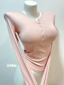 Thickened Long Sleeve Henry Collar Base Shirt Womens Autumn Winter Inner Wear High Sensation American Style Pure Desire Slim Fit