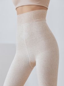 White High-Waisted Slimming Leggings Womens Spring Autumn Style Thin Fleece Long Pants Cotton Blend Stretchy Socks