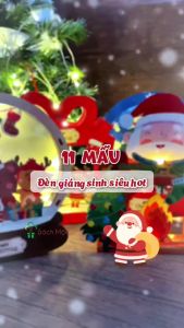 Đèn gỗ phát sáng LED trang trí Noel Giáng Sinh lung linh đáng yêu