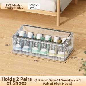 SIVASS | Space-saving Transparent Foldable Shoe Box