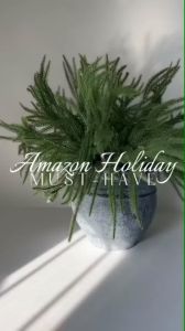 6/12PCS Artificial Pine Needles Branches Green Plants Pine Needles DIY Accessories19.29Inch for Garland Wreath Christmas Tree and Home Garden Decor