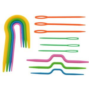 Large Eye Sewing Needles Curved Crochet U-shaped Needle for DIY Manual Scarf Sweater Twist Plastic Knitting Weaving Tool