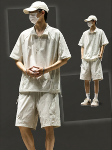 SZON | Bộ Áo T-Shirt Tay Ngắn và Quần Short Nam Mùa Hè Nhanh Khô Dành Cho Ngoài Trời