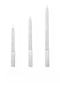 3Pcs Stainless Steel Nail File Set Double Sided Pointed Tip Metal Files Washable Fingernails Toenails Manicure Pedicure Salon