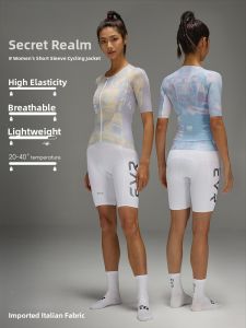 evr | EVR Summer Womens Short Sleeve Cycling Jersey Breathable Sun Protection Road Bicycle Equipment Pro Model Airborne Design