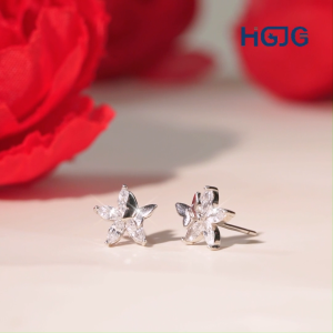 Bông Tai Nữ Bạc 925 HGJG Đính Đá Tinh Xảo Hình Hoa Cánh Bướm Thích Hợp Đi Chơi Làm Quà Tặng