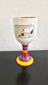 Ceramic tall cup (Snoopy & Woodstock drinking)