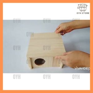Local Delivery-Wooden Hamster House Cage Accessories Natural Living Nest Hamster House 仓鼠多居室躲避屋迷宫多格木质房侏儒偷窥屋 金丝熊玩具