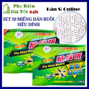 SET 10 Miếng Keo Dính Ruồi Bẫy Ruồi Bám Dính Mạnh Mẽ Bẫy Côn Trùng Không Độc Hại An Toàn Sử Dụng Dính Ruồi Muỗi Đa Năng Tiện Lợi