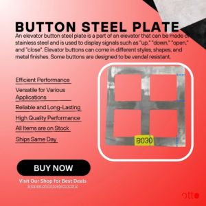 Button Steel Plate (91mm x 93mm outer 31mm x 31mm inner)