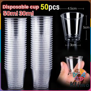 Klimo Disposable Plastic Cup Transparent Household Meal Cup Wedding Cups 30ml 50ml 50pcs