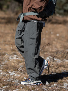 Water-Resistant Outdoor Casual Pants Mens Loose Nylon Straight Leg Pants with Pockets Functional Style Spring Summer