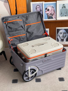 2025 New 24 Inch Side-Opening Luggage Large Capacity Travel Pullman Womens Super Large Wheels 20 Inch Boarding Box Men