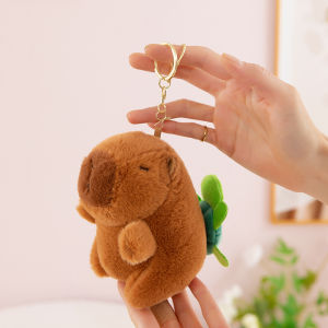 Cute Pullable Horn Beaver Doll Plush Bag Decoration Girls Toy Funny Hanging Ornament Capybara Plushie Soft Stuffed Animal