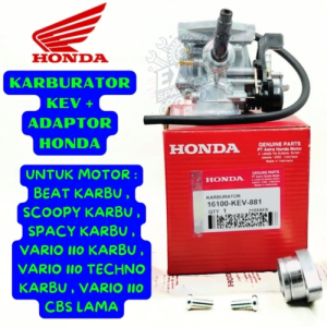 KARBURATOR KEV + ADAPTOR HONDA MOTOR BEAT SCOOPY SPACY VARIO PRODUK BERKUALITAS ASLI 100% ORIGINAL .
