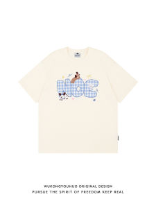WUKONGYOUHUO | Áo Thun Cotton Tay Ngắn Đôi American Vintage