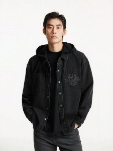 Jack Jones | Spring Fashion Casual Utility Style Loose Hooded Denim Jacket