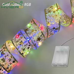 4m/10m Christmas Ribbon Fairy Light Decoration DIY Bow String Tree Ornaments for Home Xmas Decor Holiday Atmosphere lighting