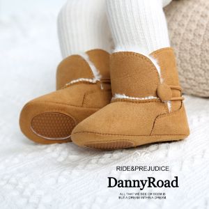 Winter Baby Snow Boots Cotton Boots Soft Bottom Non Slip Leisure Boots Heattech High Top Babys Shoes Toddler Shoes Fleece-Lined Boots