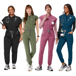 ใหม่Jumpsuits Medical Scrubsชุดแขนสั้นพยาบาลWorkwearเครื่องแบบพยาบาลผู้หญิงผู้ชายPet Doctor Scrub Medical Workwear