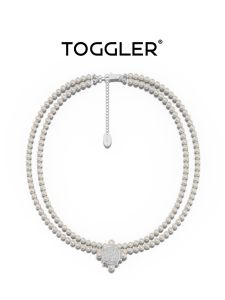 TOGGLER | Double Layered Lace and Gemstone Necklace 925 Silver