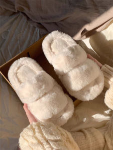 Dép Bông Nhung Đế PVC Hở Mũi Thoải Mái Thời Trang Cho Nữ Mùa Thu Đông Ấm Áp Thường Ngày Phong Cách Hàn Quốc Đế Tròn