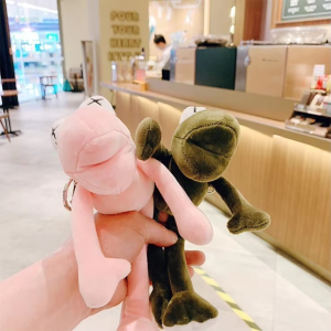 Cute Long Legged Frog Plush Doll Pendant Bag Toy Key Chain Cute Plush Keychain