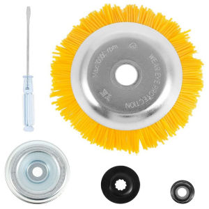 Dụng cụ làm vườn: đầu tông đơ dạng bát bàn chải cỏ bằng nylon 200mm cho máy cắt cỏ dạng đeo vai