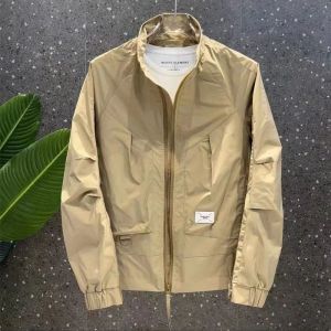 High-End Mens Fashionable Casual Stand Collar Jacket Tailored Fit All-Match Trendy Youth Popular Long Sleeve UPF40+ Clothing