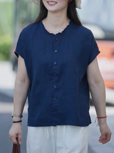 QINGNAER | Plus Size Women Loose Fit Slimming Casual Shirt