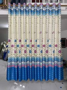 Rèm cửa phi bóng xanh 2 mặt như nhau họa tiết hoa dây 2 màu nhìn tươi sáng chất vải cực dầy không điểm trừ hợp rèm cửa chính rèm cửa đi rèm cửa sổ rèm ngăn phòng rèm gác lửng …..