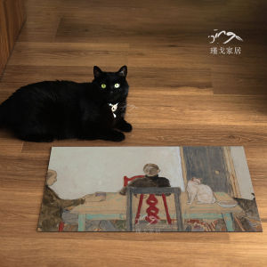 Artistic Oil Painting Bathroom Mat Quick Dry Anti Slip Silicon Dendroid Floor Carpet for Bedroom And Bathroom Entrance