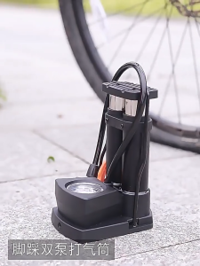 High Pressure Foot Pedal Double Cylinder Air Pump Pam Angin Tekanan Tinggi Basikal Kereta & Bola