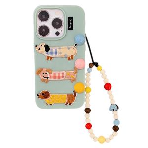 Silicone Phone Case for Apple 16 Iphone 15 pro Max Lychee Pattern 14 pro High End 13 Mini Soft Silicone 12 Female 11 pro New 15 plus Anti Fall Xs Max Embroidered Dog 7/8 Protective Case