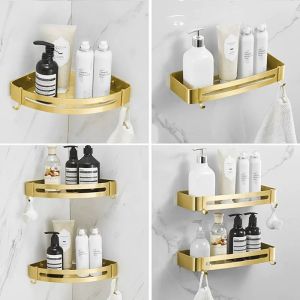 Wall-Mounted No-Drilling Bathroom Shelf Aluminum
