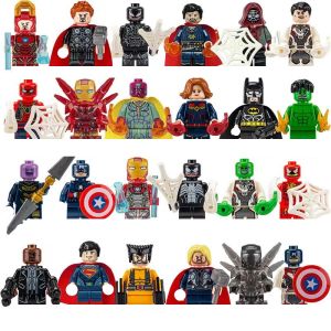 Hot Toys | Marvel superhero Spider Man Iron Man Venom Assembled Doll Thanos mini building blocks anime characters childrens toy gifts