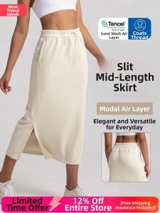 Drapery Side Split Yoga Skirt