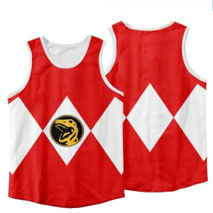 Bandai | 2026 Hot Selling Fashion Summer Anime Dinosaur Team Pattern Seaside Vacation Fitness 3D Printing Street Style Vest Large