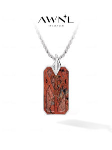 Flame Stone Rune Necklace Male