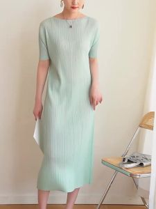 1536 One Size (45-75kg) Summer Sanzhai Pleated British Style Casual Short Sleeve Dress