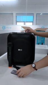 V2S Partybox 1100 TWS Portable Party Bluetooth Speaker W/ Wireless Microphone & Built-in Dynamic Light Show