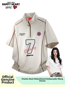 CHARLES JANGS HAPPY HEART | American Style Ice Silk Quick-Dry T-Shirt