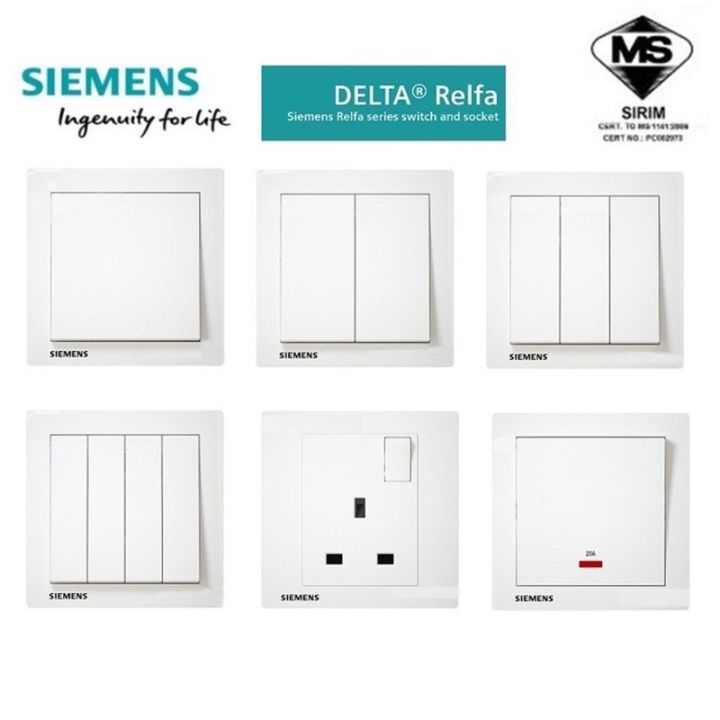 Siemens Delta Relfa Series Switches Socket Outlet Sirim Approved Lazada