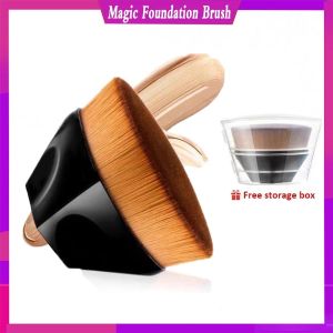 แปรงแต่งหน้าสไตล์มืออาชีพแปรงทารองพื้นเครื่องสำอางขนาดใหญ่ มือ-อาชีพ ปัดแก้มใบหน้า: ความงามแปรงแต่งให้ปัดใจและให้ผลลัพธ์อยากนอน